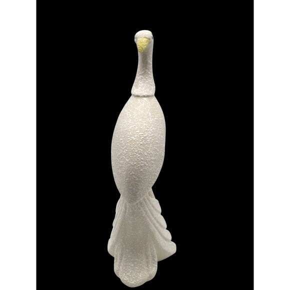 Vintage Bird of Paradise White Textured Ceramic Figurine China Craft USA 11" - Picture 4 of 7